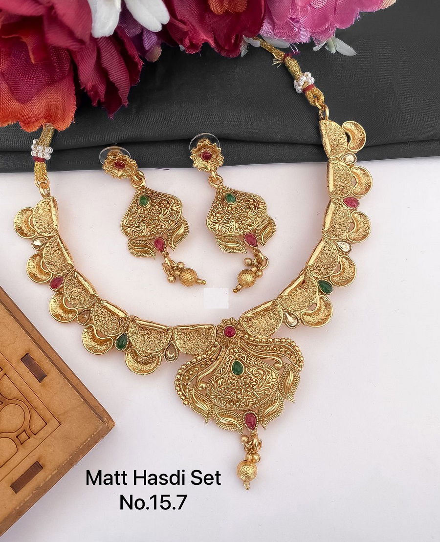 Rajwadi Style Matte Hasdi jewellery Set Catalog
